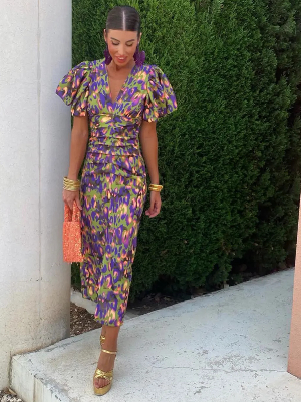Violet & Grace | Vivid Pleated Midi Dress