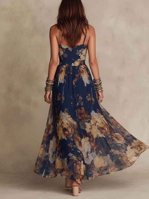 Déborah | Maxi Floral Dress with Painterly Aesthetic