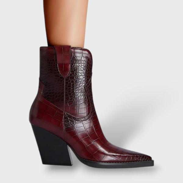 Women's High-Heel Cowboy Ankle Boots
