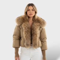 Quilted Jacket with Faux Fur Collar