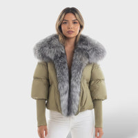 Quilted Jacket with Faux Fur Collar