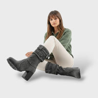 Women's Denim High-Heel Cowboy Boots