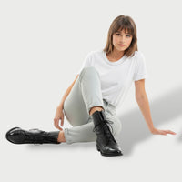 Women's Mid-Calf Leather Lace-Up Boots