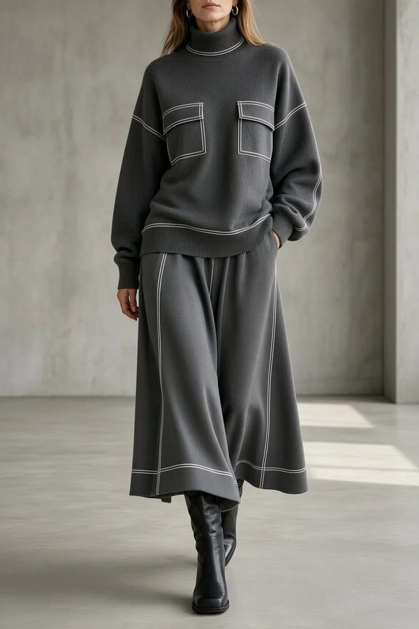 TALIA | SIGNATURE CONTRAST-STITCH TWO-PIECE SET