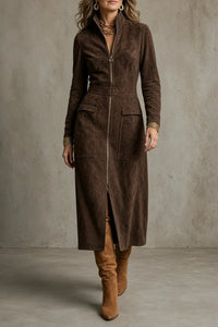 NATALIE | VINTAGE ZIP-FRONT MAXI DRESS
