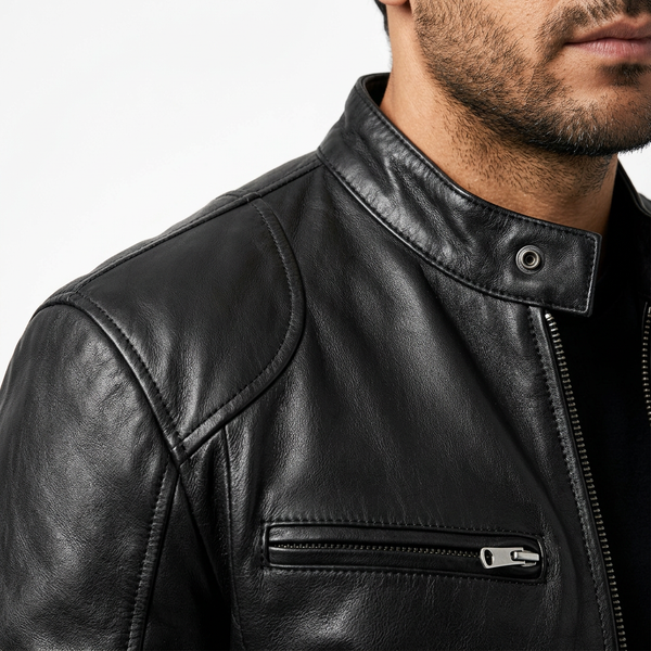 Men's Leather Biker Jacket