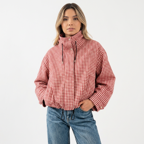 Cropped Plaid Zip Jacket™