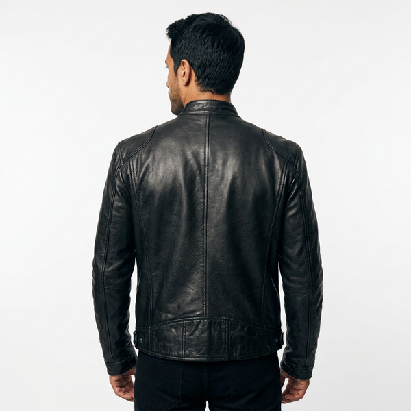 Men's Leather Biker Jacket