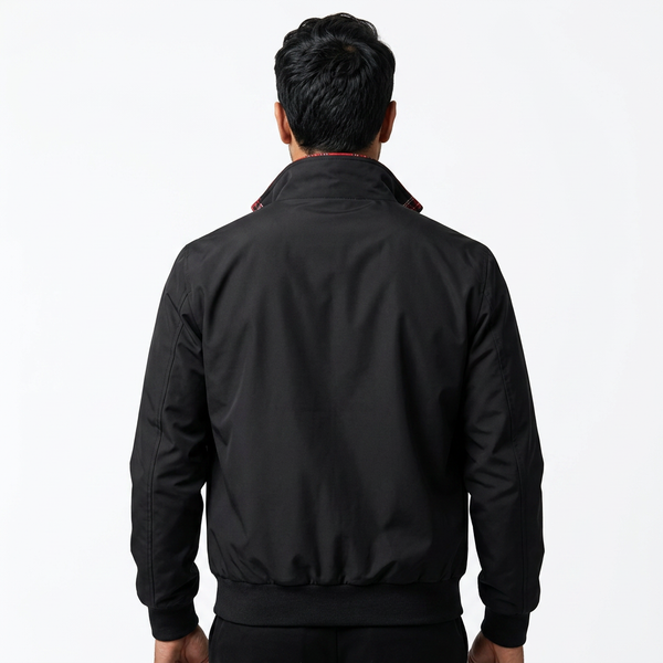 Plaid-Lined Bomber Jacket