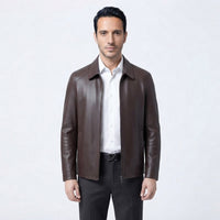 Crackled-Finish Leather Jacket