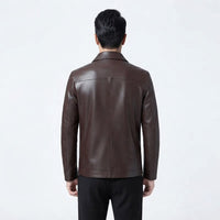 Crackled-Finish Leather Jacket