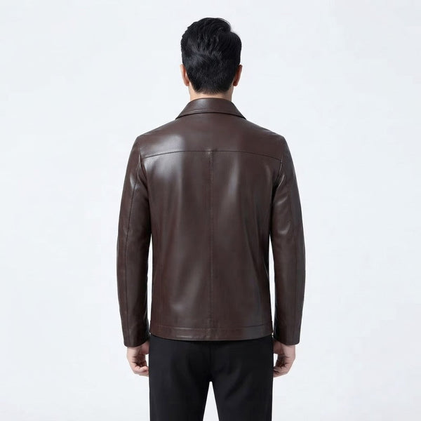 Crackled-Finish Leather Jacket