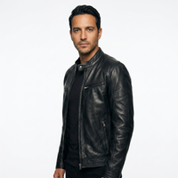Men's Leather Biker Jacket
