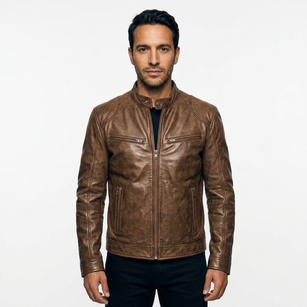 Men's Leather Biker Jacket