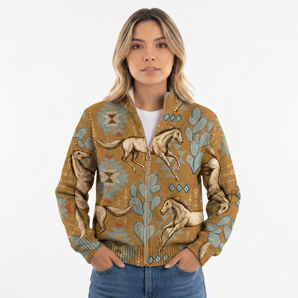 High-Neck Fleece-Lined Jacket