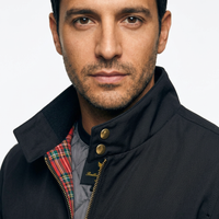 Plaid-Lined Bomber Jacket