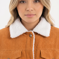 Corduroy Turn-Down Collar Jacket