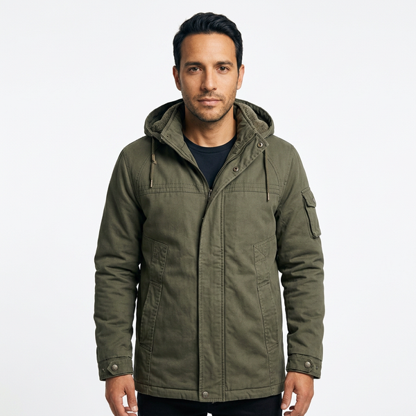 Fleece-Lined Hooded Jacket