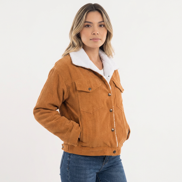 Corduroy Turn-Down Collar Jacket