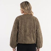 Embroidered Suede Aviator Jacket