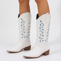 Pointed-Toe Embroidered Cowboy Boots