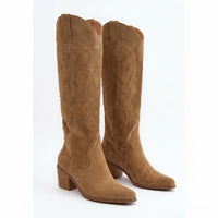 Women's Tall Embroidered Suede Cowboy Boots