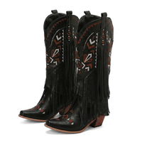 High-Heel Tassel Cowboy Boots