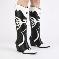 Water-Resistant High-Heel Cowboy Boots
