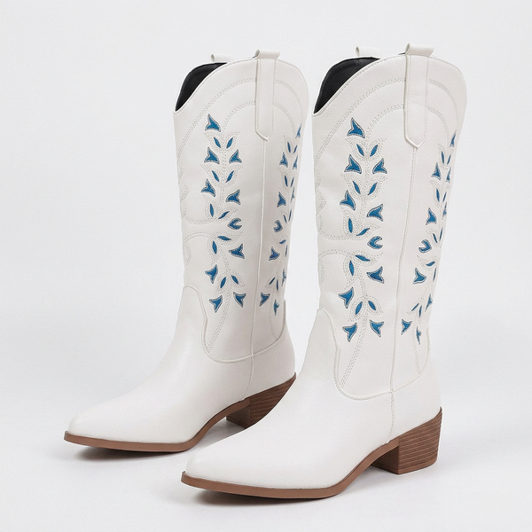 Pointed-Toe Embroidered Cowboy Boots