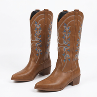 Pointed-Toe Embroidered Cowboy Boots