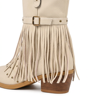 Studded Buckle Cowboy Boots