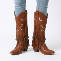 High-Heel Tassel Cowboy Boots