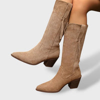 Women's Winter Faux Suede Cowboy Boots