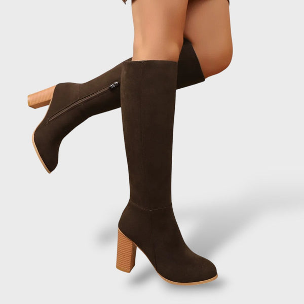 Women's High-Heel Suede Cowboy Boots