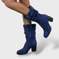 Women's Denim High-Heel Cowboy Boots