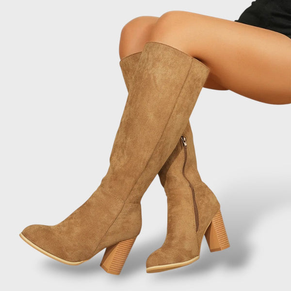 Women's High-Heel Suede Cowboy Boots