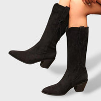 Women's Winter Faux Suede Cowboy Boots
