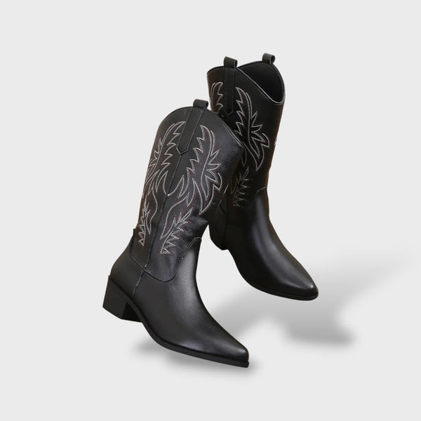 Women's Retro Pointed-Toe Cowboy Boots