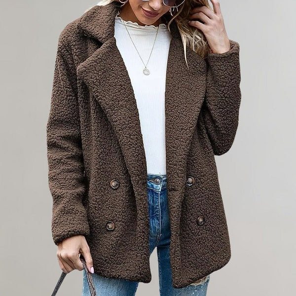 Noelia | Double-Breasted Teddy Blazer Jacket for Women
