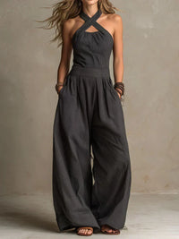 Solène | Elegant Wrap-Neckline Jumpsuit