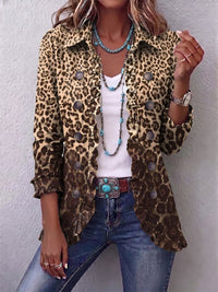 Ombeline | Multicolour Leopard Jacket with Ruffles