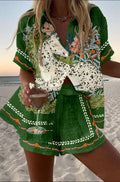 Fauna | Forest-Green Summer Set with Botanical Print