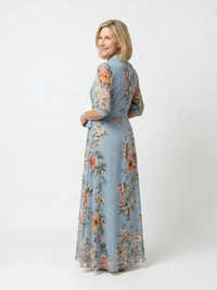 Elowen | Floral Wrap Maxi Dress with V Neckline
